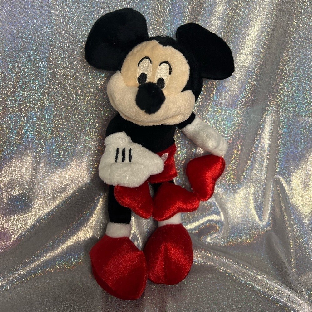 Mickey Mouse valentines plush mini stuffed animal Disney holding hearts love